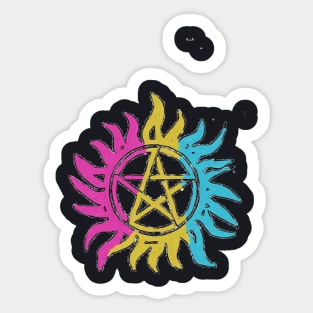 Pansexual Pride Flag Anti-Possession Symbol Sticker